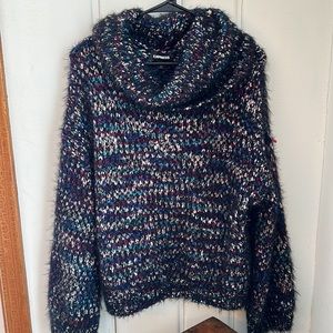 Express Women’s cowl turtleneck multi color sweater